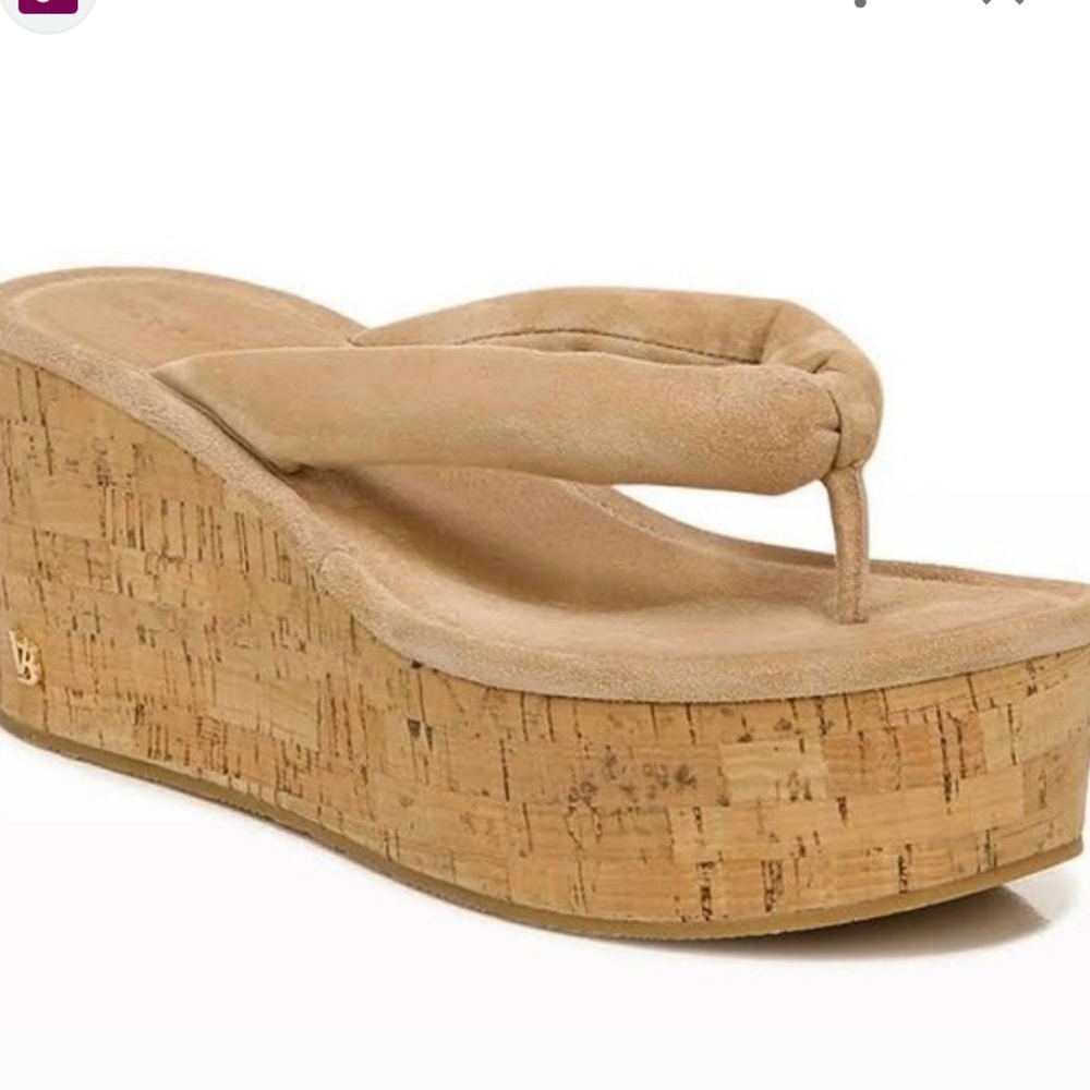 Veronica Beard Geno Suede Platform Wedge Thong Sandals in size 7.5M